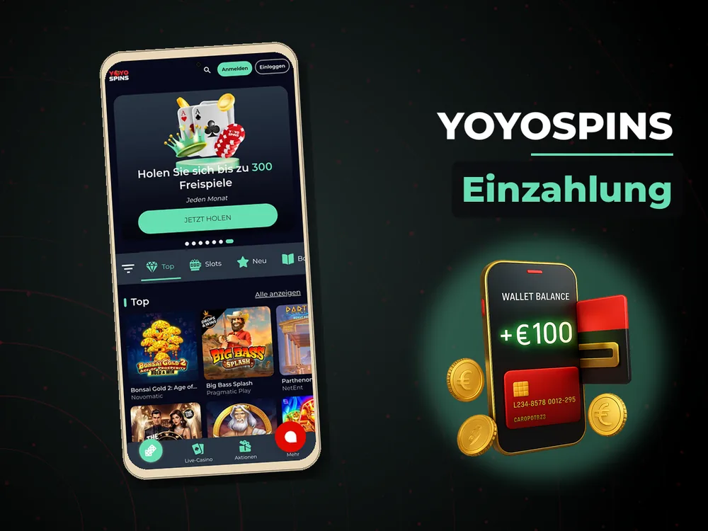 YoyoSpins - Einzahlung