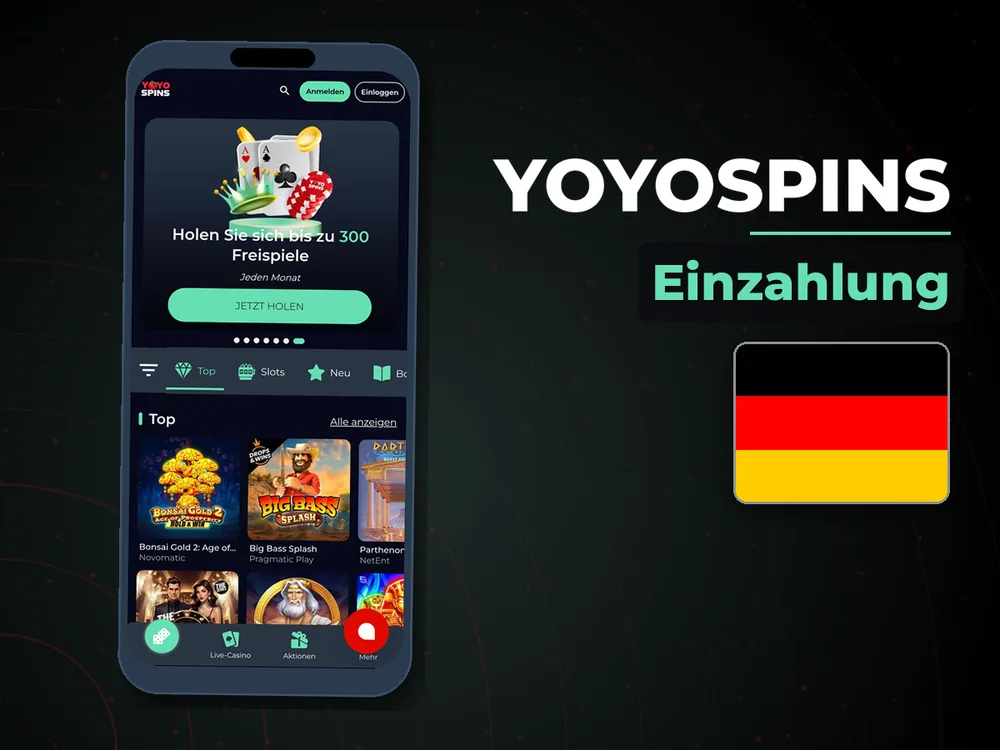 YoyoSpins - Einzahlung